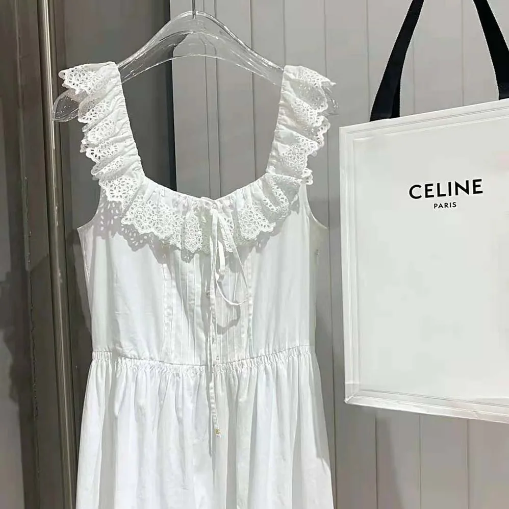 Celine Prairie Dress in Cotton Percale for Women Celine Prairie Dress in Cotton Percale for Women
