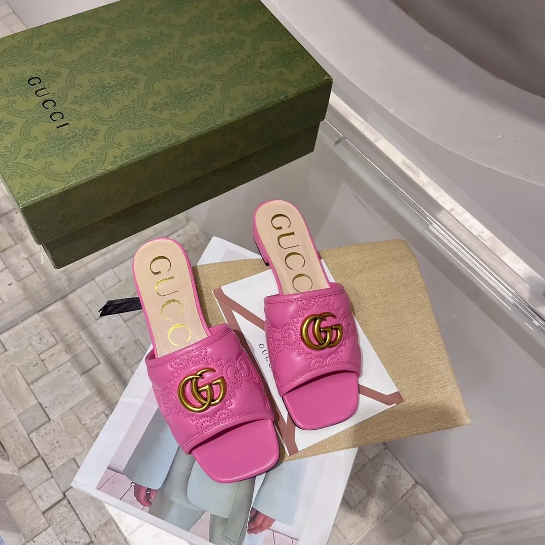 Gucci Slide Sandal With Double G Pink for Women