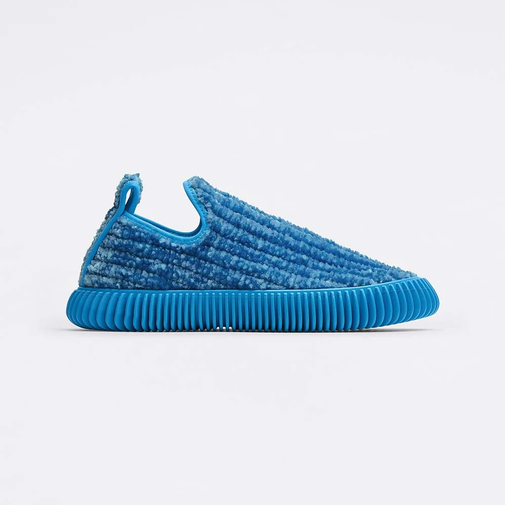 Bottega Veneta Ripple Chenille Corduroy Slip-on Sneakers for Unisex in Blue Bottega Veneta Ripple Chenille Corduroy Slip-on Sneakers for Unisex in Blue