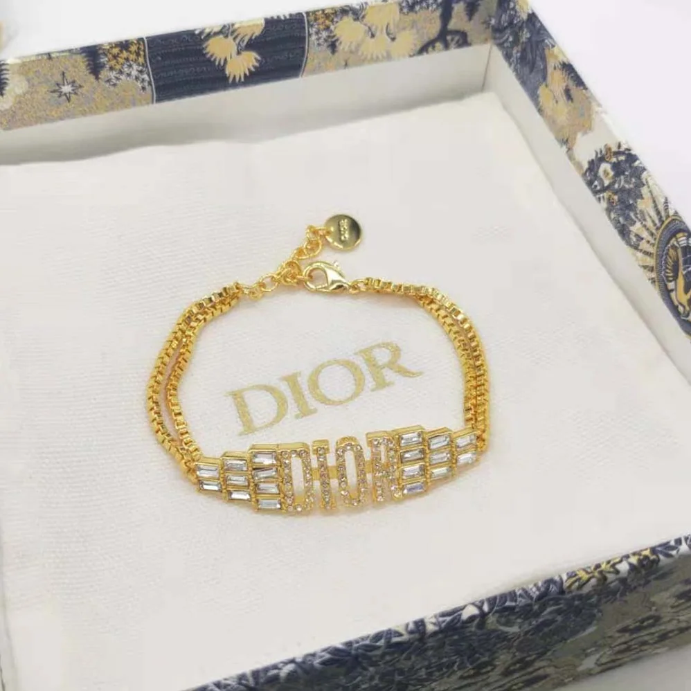 Dior Dio(r)evolution Bracelet Gold-Finish Metal and White Crystals for Women