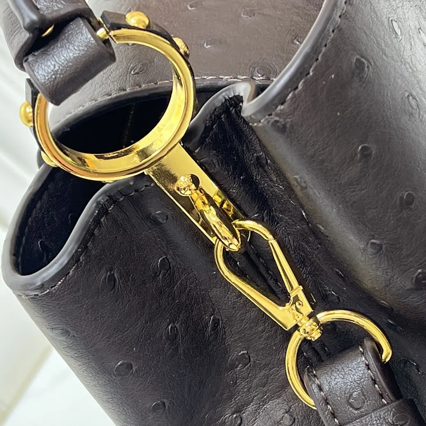 Louis Vuitton Capucines BB Top Handle Bag in Dark Brown Gold Hardware