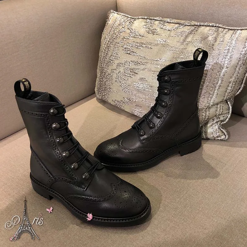 Dior Diorunit Ankle Boot in Perforated Calfskin Leather 15mm Heel for Women in Black Dior Diorunit Ankle Boot in Perforated Calfskin Leather 15mm Heel for Women in Black