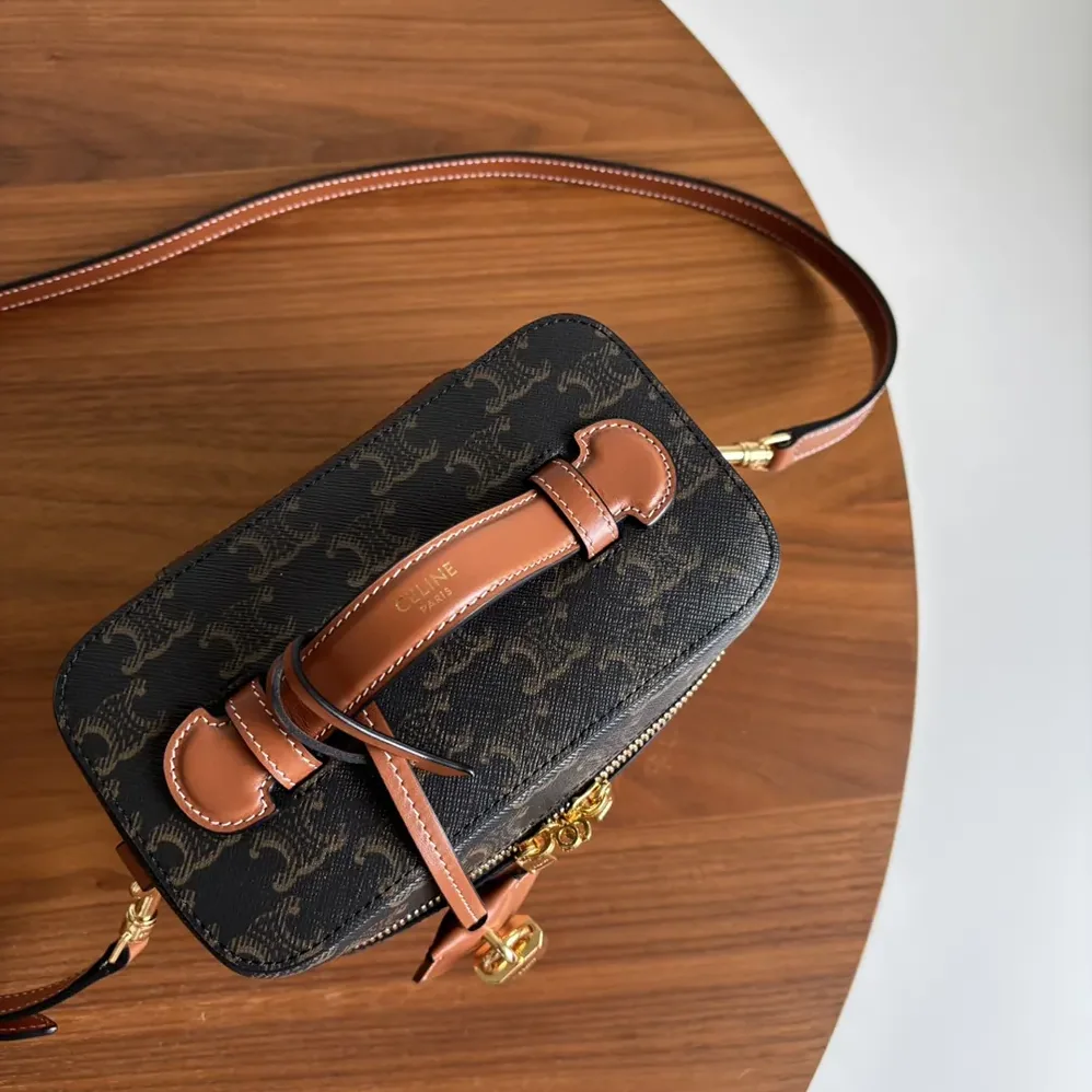 Celine Vanity in Triomphe Canvas and Calfskin for Women Celine Vanity in Triomphe Canvas and Calfskin for Women