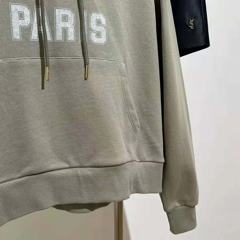 Celine Paris Loose Hoodie in Cotton Fleece for Men in Green Celine Paris Loose Hoodie in Cotton Fleece for Men in Green