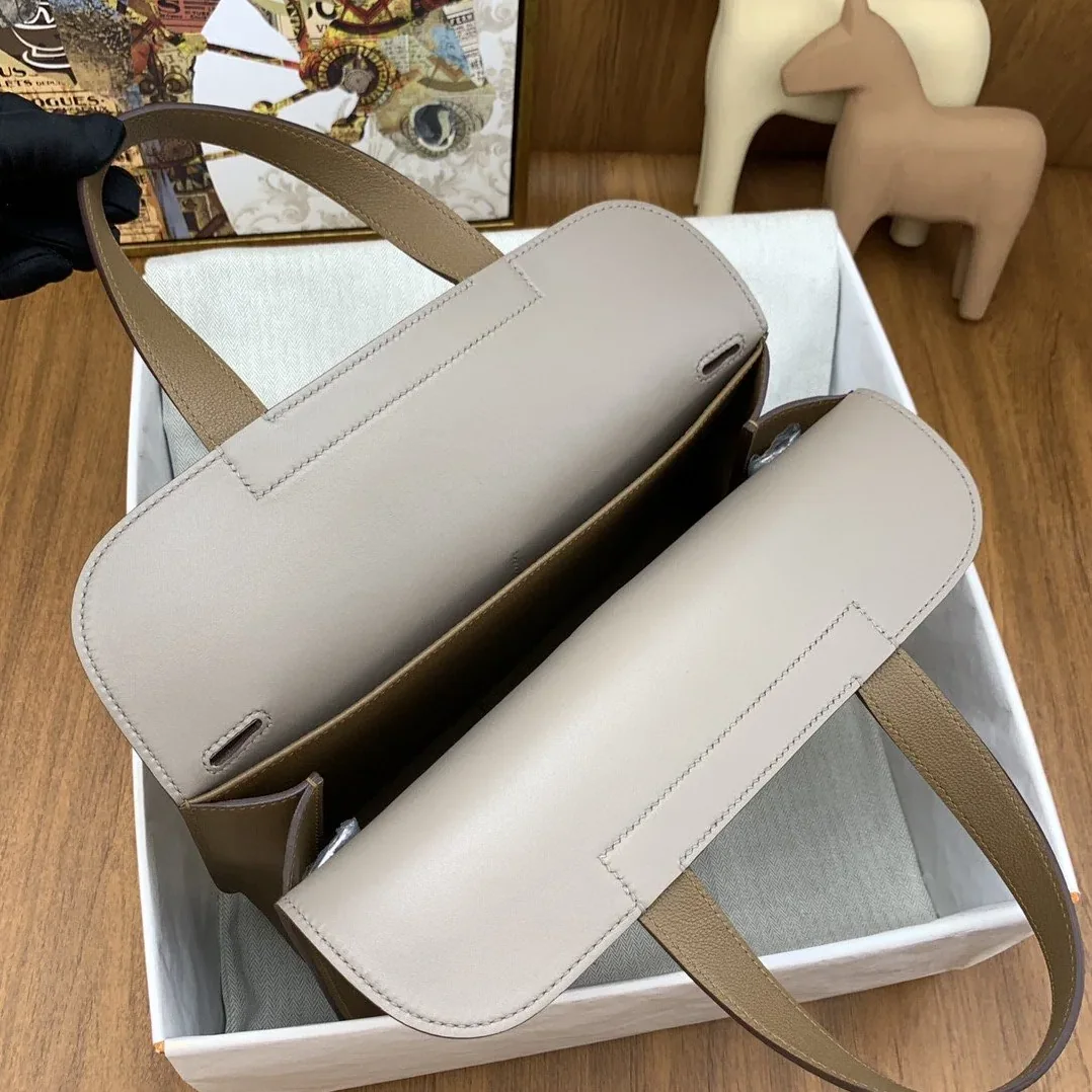 Hermes Halzan 31 Brown, Silver Toned Hardware Bag Hermes Halzan 31 Brown, Silver Toned Hardware Bag