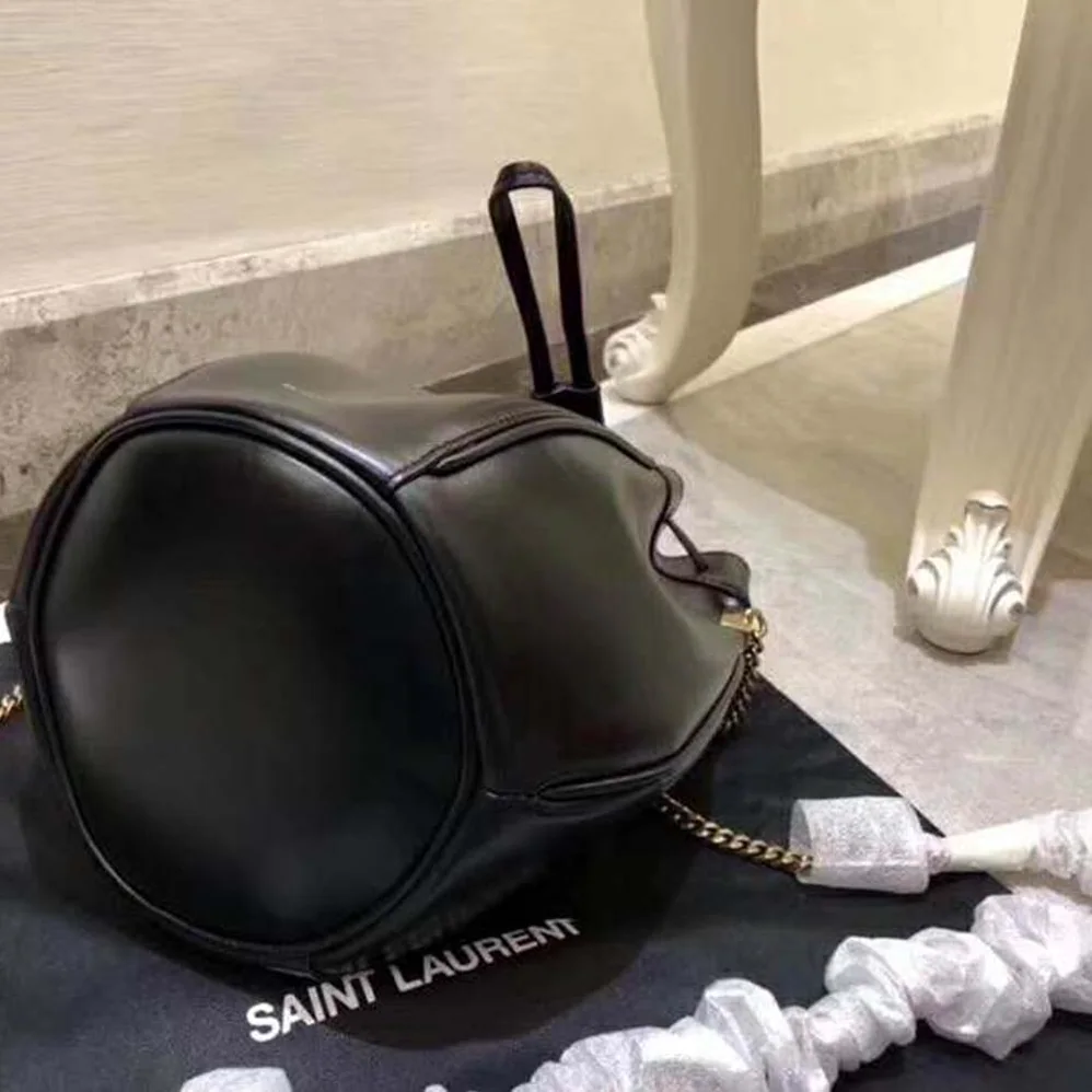 Saint Laurent YSL Saffiano Leather Mini Shoulder Bag for Women in Black Saint Laurent YSL Saffiano Leather Mini Shoulder Bag for Women in Black