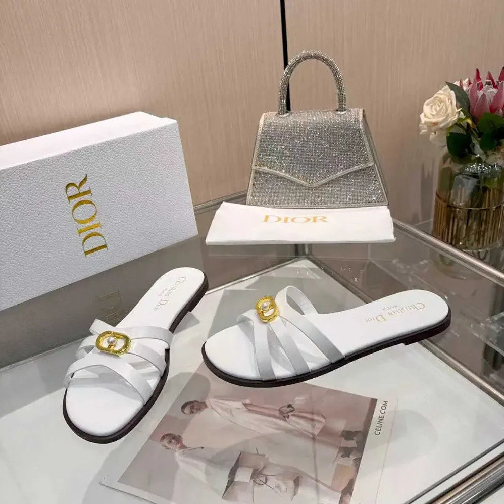 Dior 30M Slide White Calfskin for Women