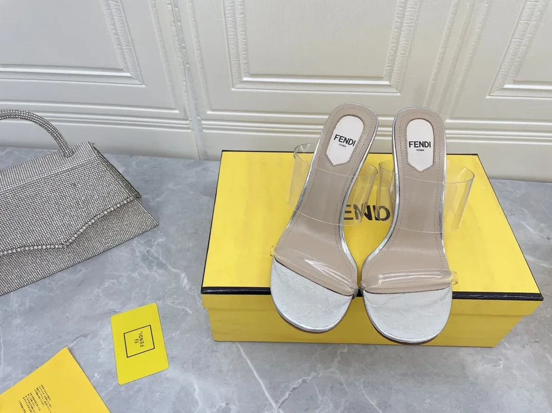 Fendi First White Transparent High in Heeled Sandals Fendi First White Transparent High in Heeled Sandals
