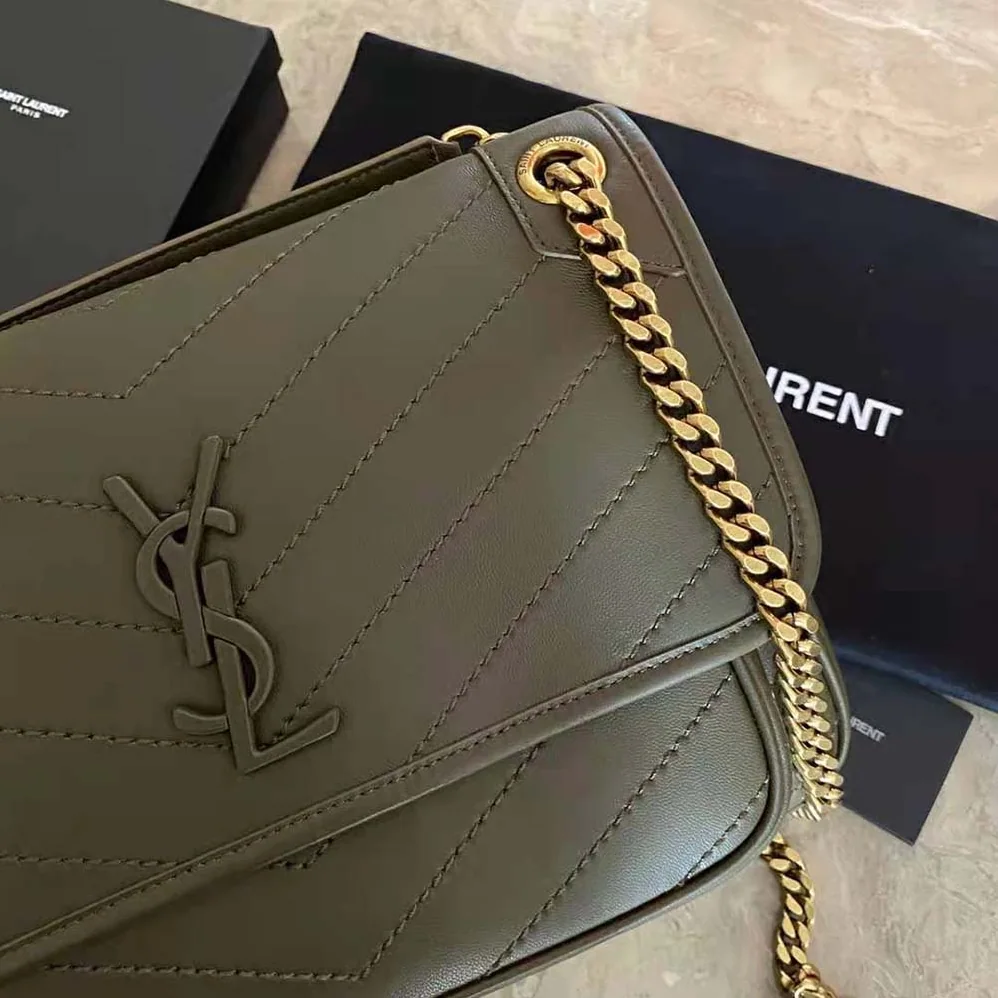 Saint Laurent YSL Niki Medium in Lambskin for Women in Green