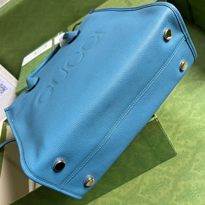 Gucci Small tote With Gucci Logo Blue / GG Gucci Small tote With Gucci Logo Blue / GG