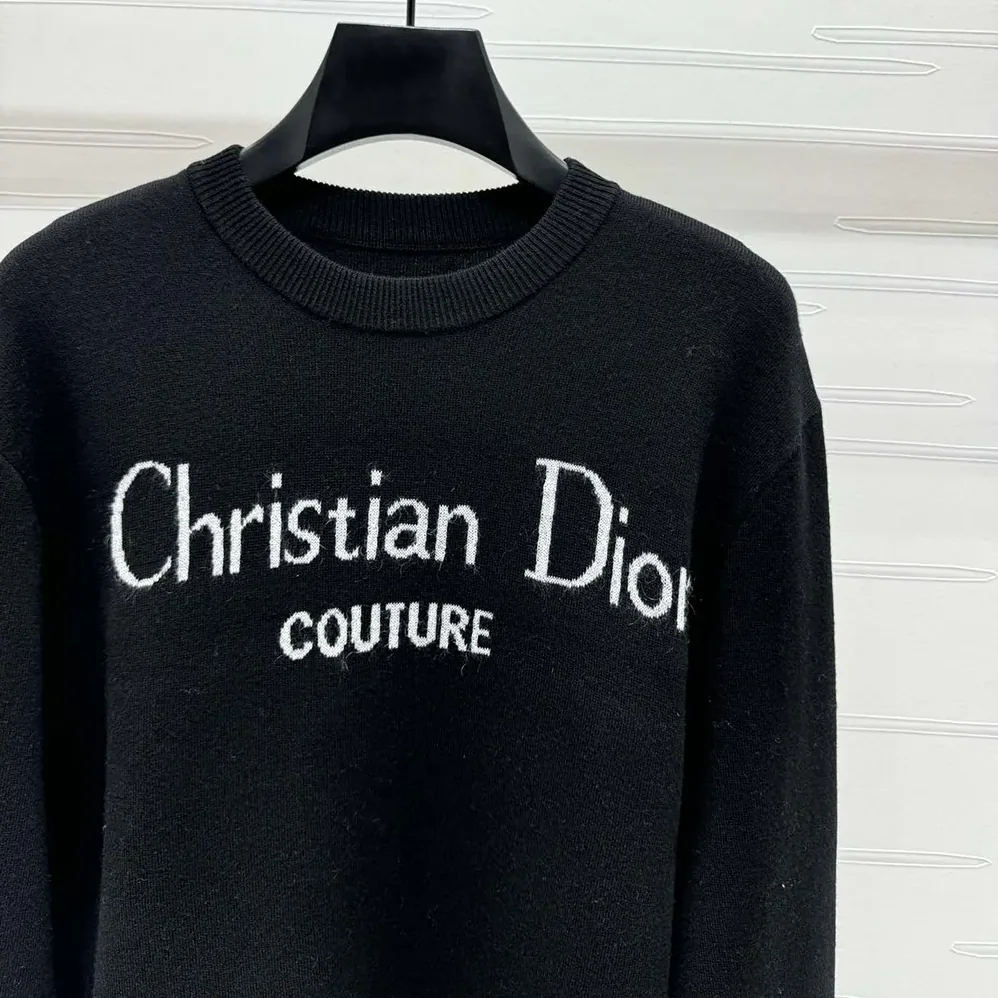 Dior Christian Dior Couture Sweater Black Wool Blend for Women
