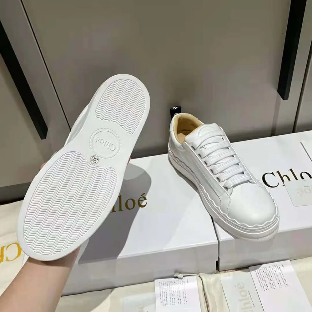 Chloe Lauren Sneaker in Smooth Calfskin for Women in White Chloe Lauren Sneaker in Smooth Calfskin for Women in White