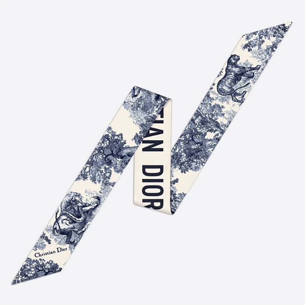 Dior Toile DE Jouy Mitzah Scarf Silk Twill for Women in Blue Dior Toile DE Jouy Mitzah Scarf Silk Twill for Women in Blue