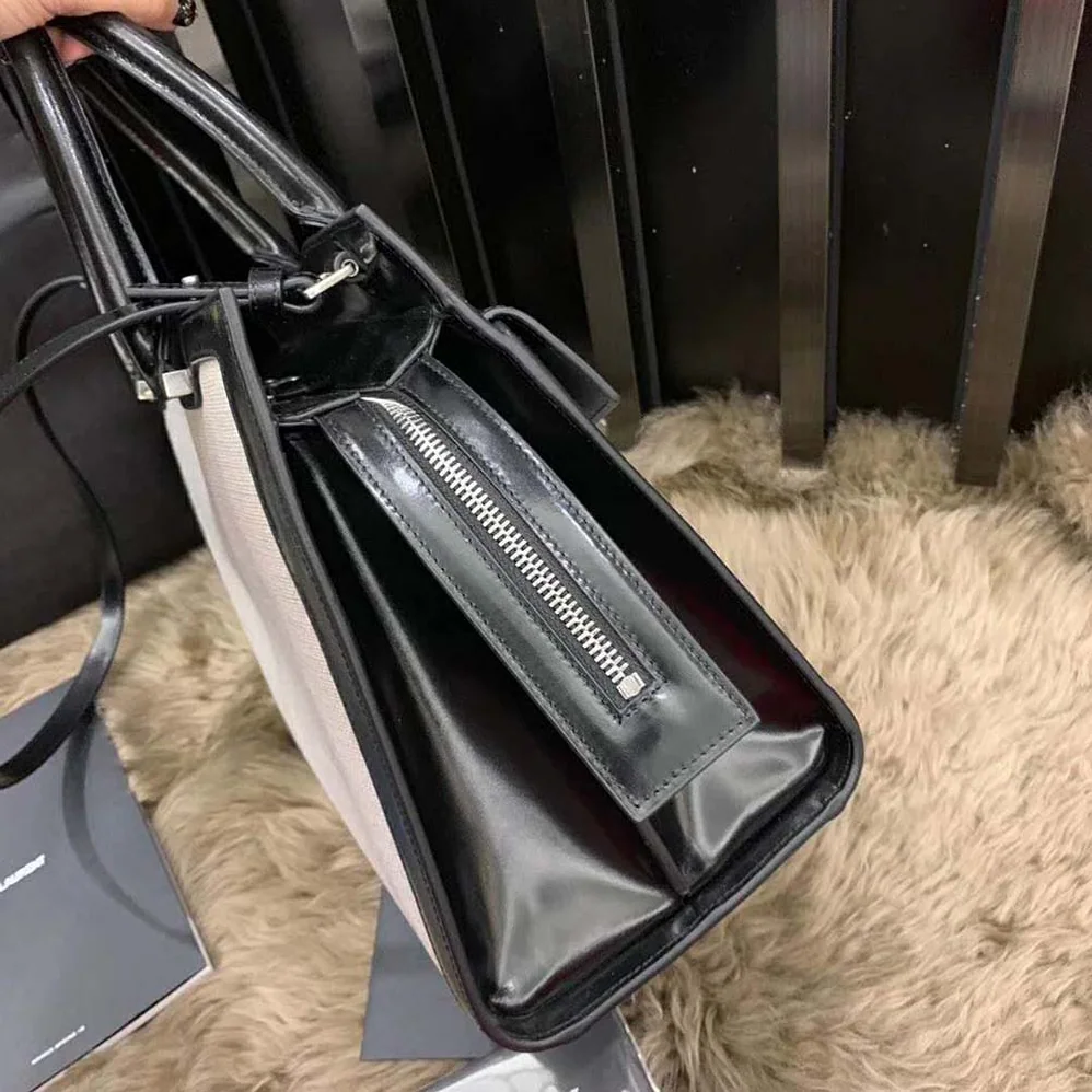 Saint Laurent YSL Uptown Large Tote in Linen Canvas for Women Saint Laurent YSL Uptown Large Tote in Linen Canvas for Women