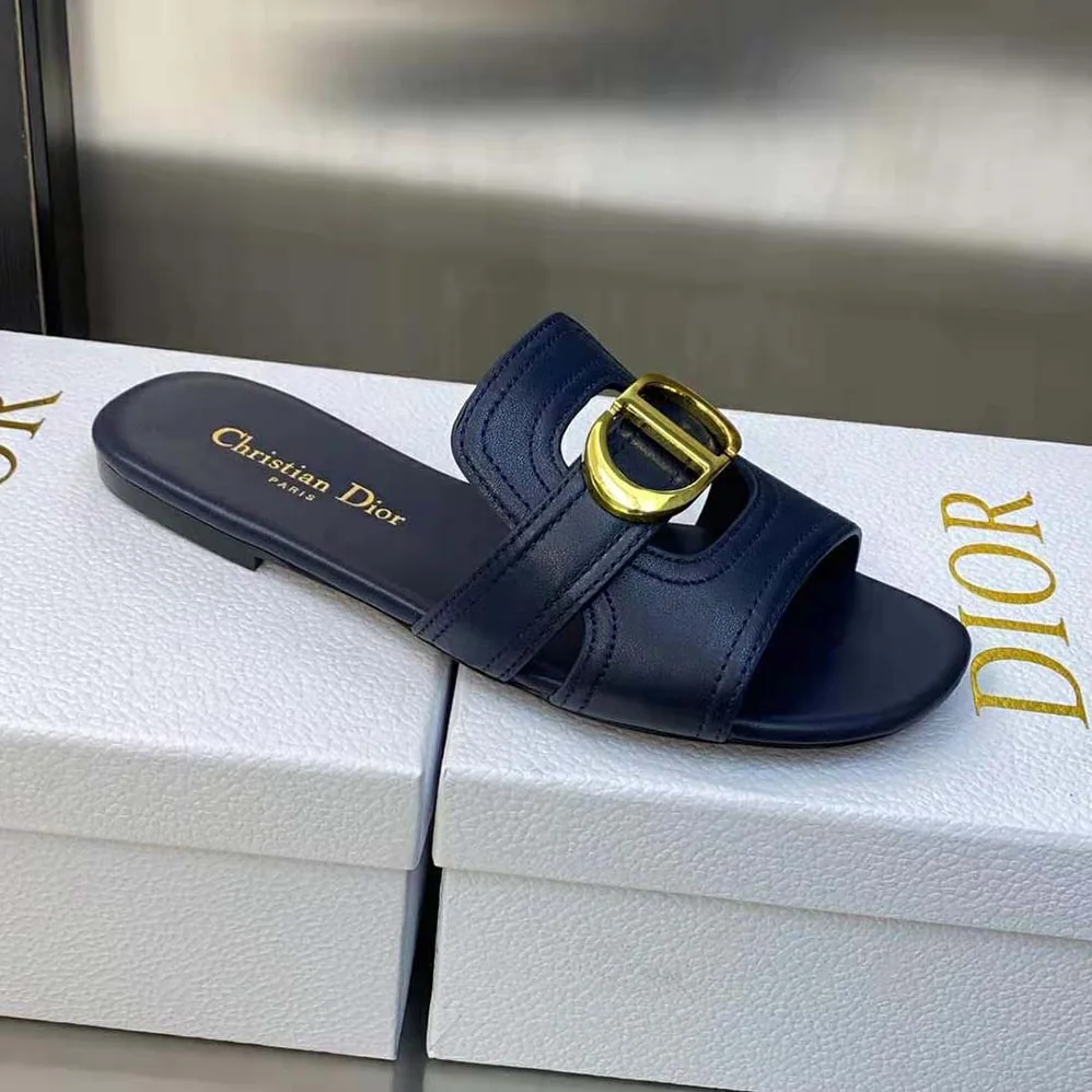 Dior 30 Montaigne Slide Black Calfskin for Women Dior 30 Montaigne Slide Black Calfskin for Women
