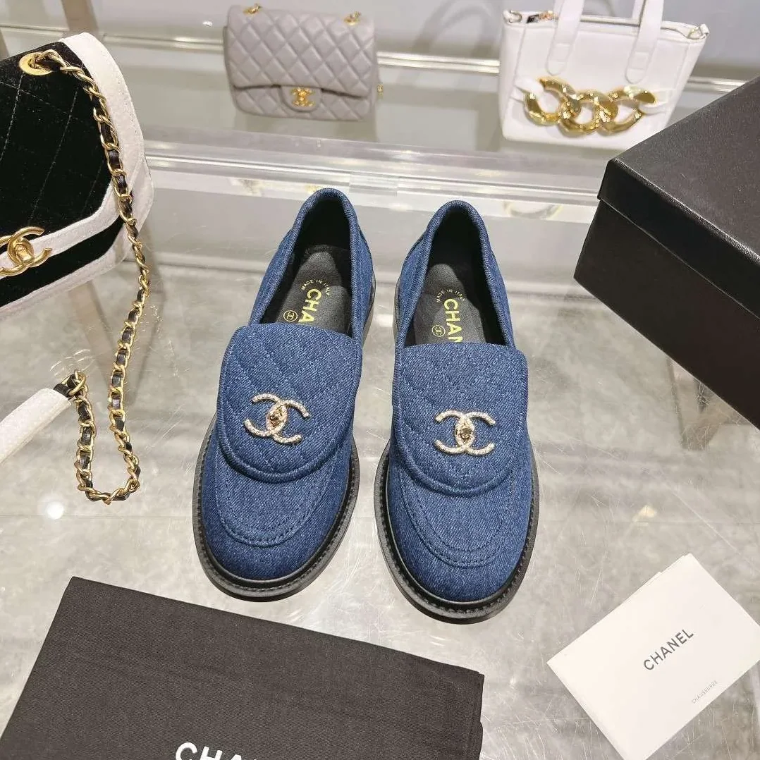 Chanel Moccasins Navy Blue Chanel Moccasins Navy Blue