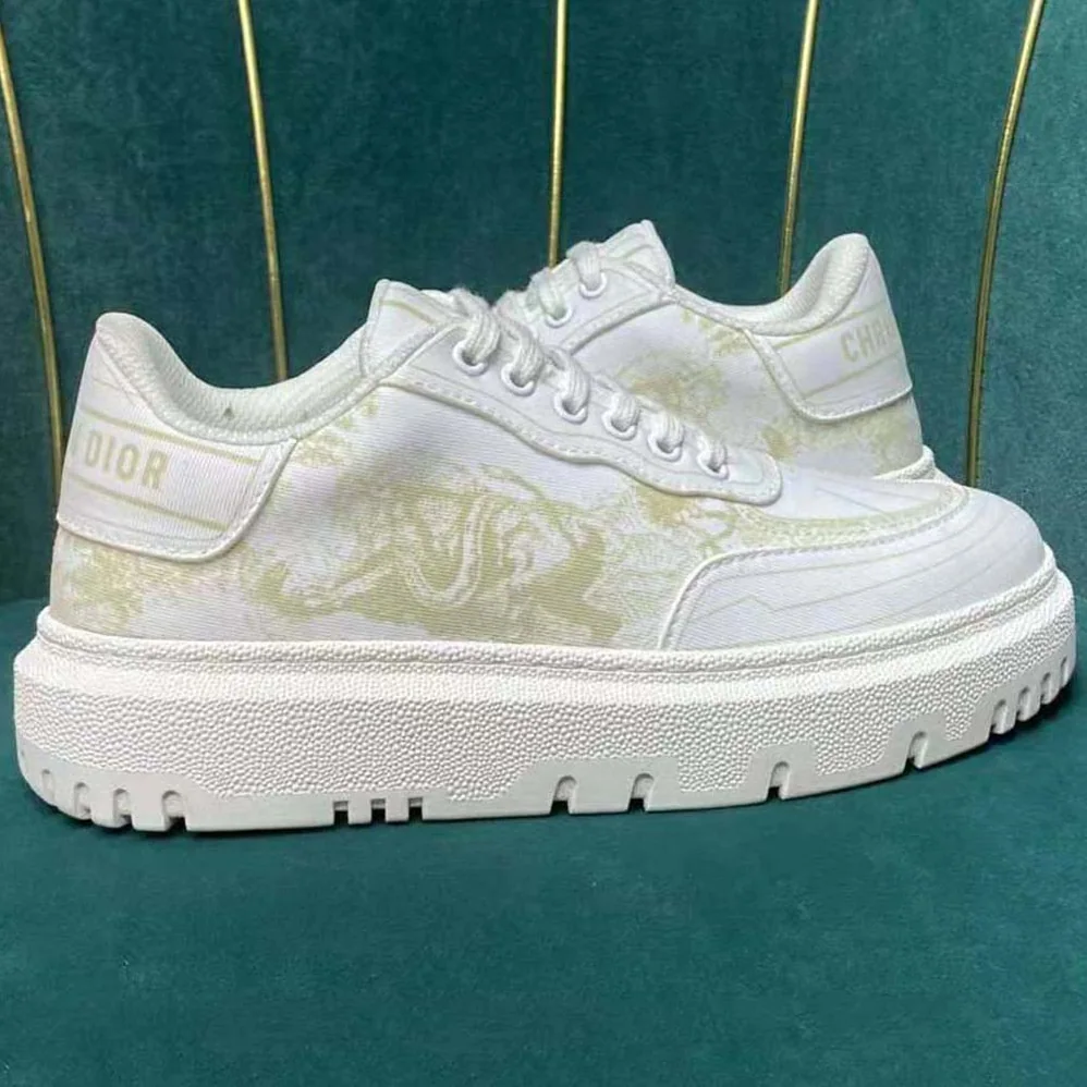 Dior Addict Sneaker Lime Toile de Jouy Technical Fabric for Women
