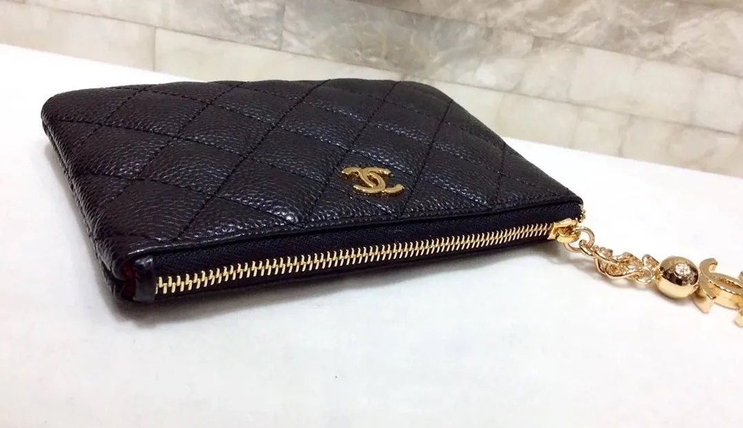 Chanel CO-CO Classic Mini Pouch Wallet in Gold Toned Hardware Black Chanel CO-CO Classic Mini Pouch Wallet in Gold Toned Hardware Black