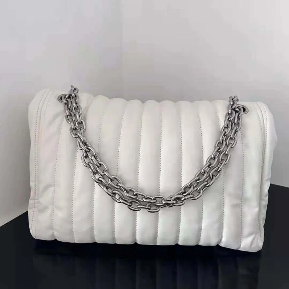 Balenciaga Monaco Medium Chain Bag Quilted in off White for Women