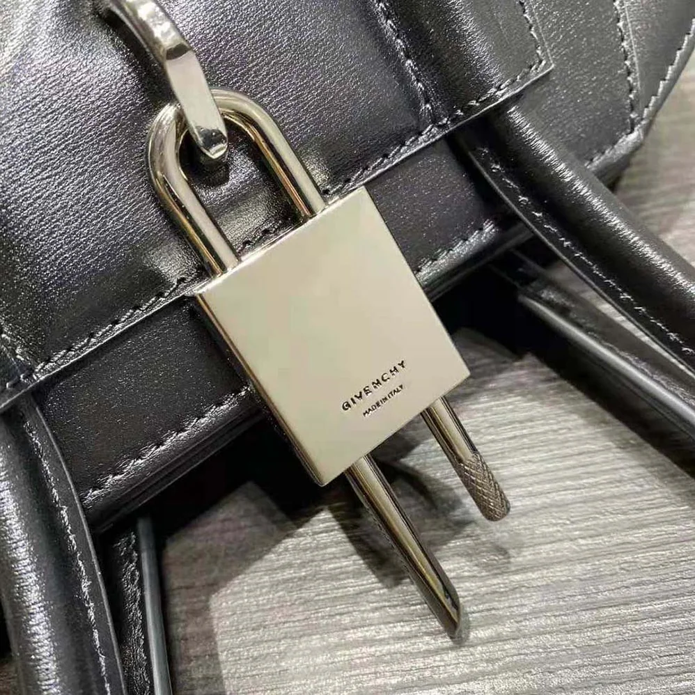 Givenchy Mini Antigona Lock Bag in Box Leather for Women in Black Givenchy Mini Antigona Lock Bag in Box Leather for Women in Black
