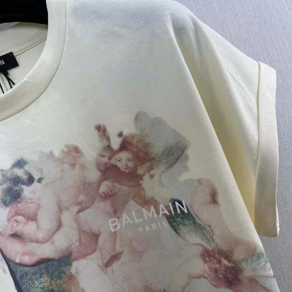 Balmain Cropped Pastel Print T for Women in shirt