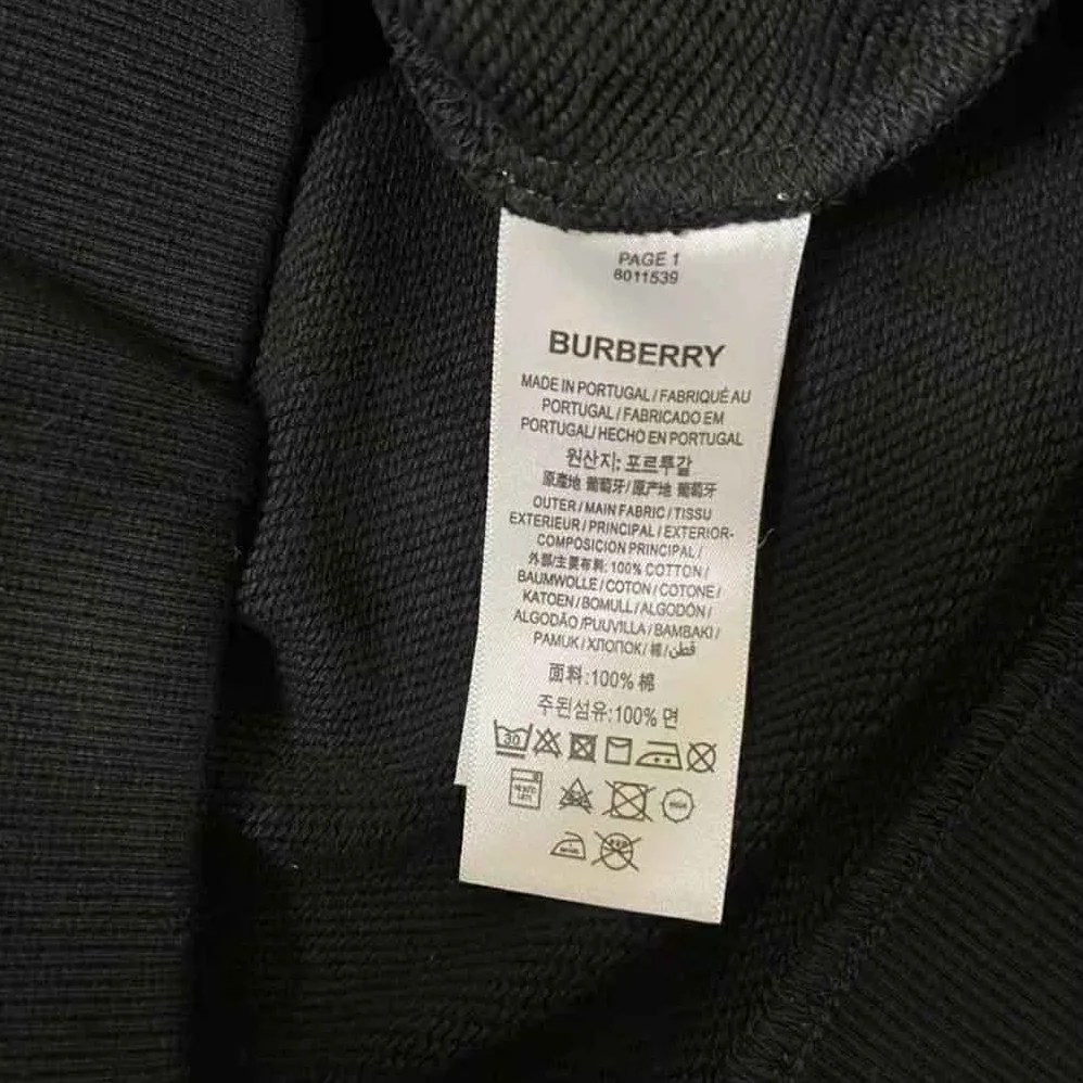 Burberry Logo Print Cotton Sweatshirt for Men in Black