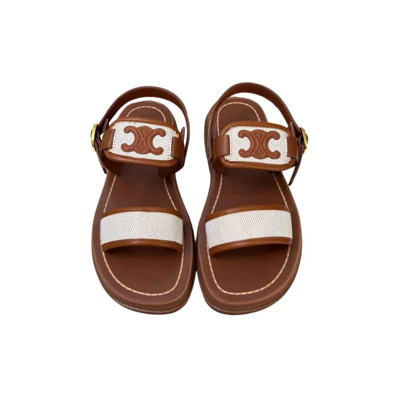 Celine Clea Triomphe Sandal Brown .04UB Celine Clea Triomphe Sandal Brown .04UB