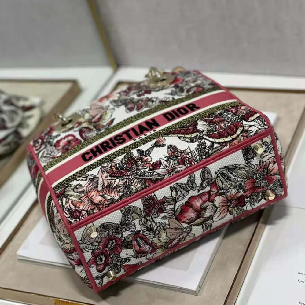 Dior Medium Lady D-lite Bag Multicolor Butterfly Embroidery for Women Dior Medium Lady D-lite Bag Multicolor Butterfly Embroidery for Women