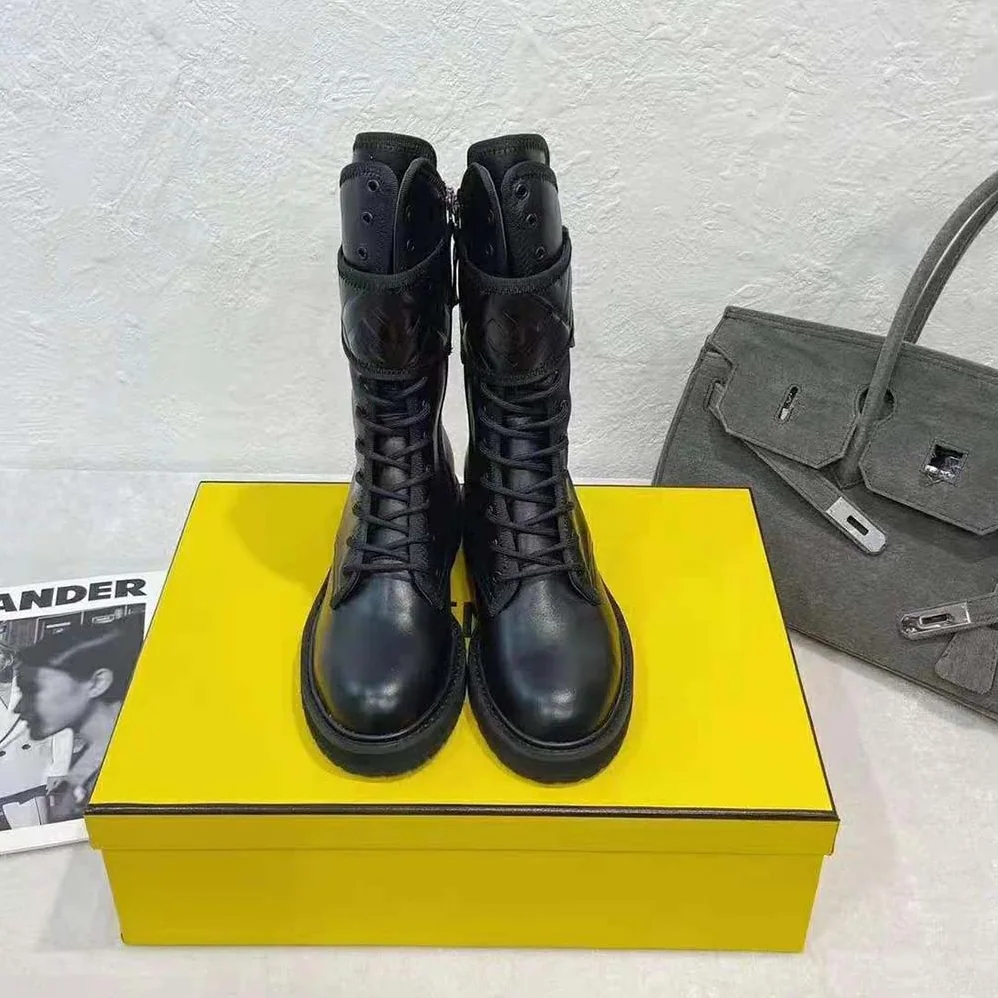 Fendi Black Leather Biker Boots for Women Fendi Black Leather Biker Boots for Women