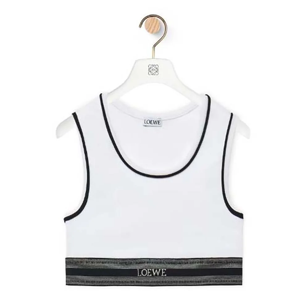 Loewe Cropped Tank Top in Viscose for Women in White