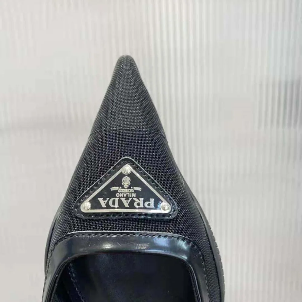 Prada Mesh Fabric Slingback Pumps for Women in Black