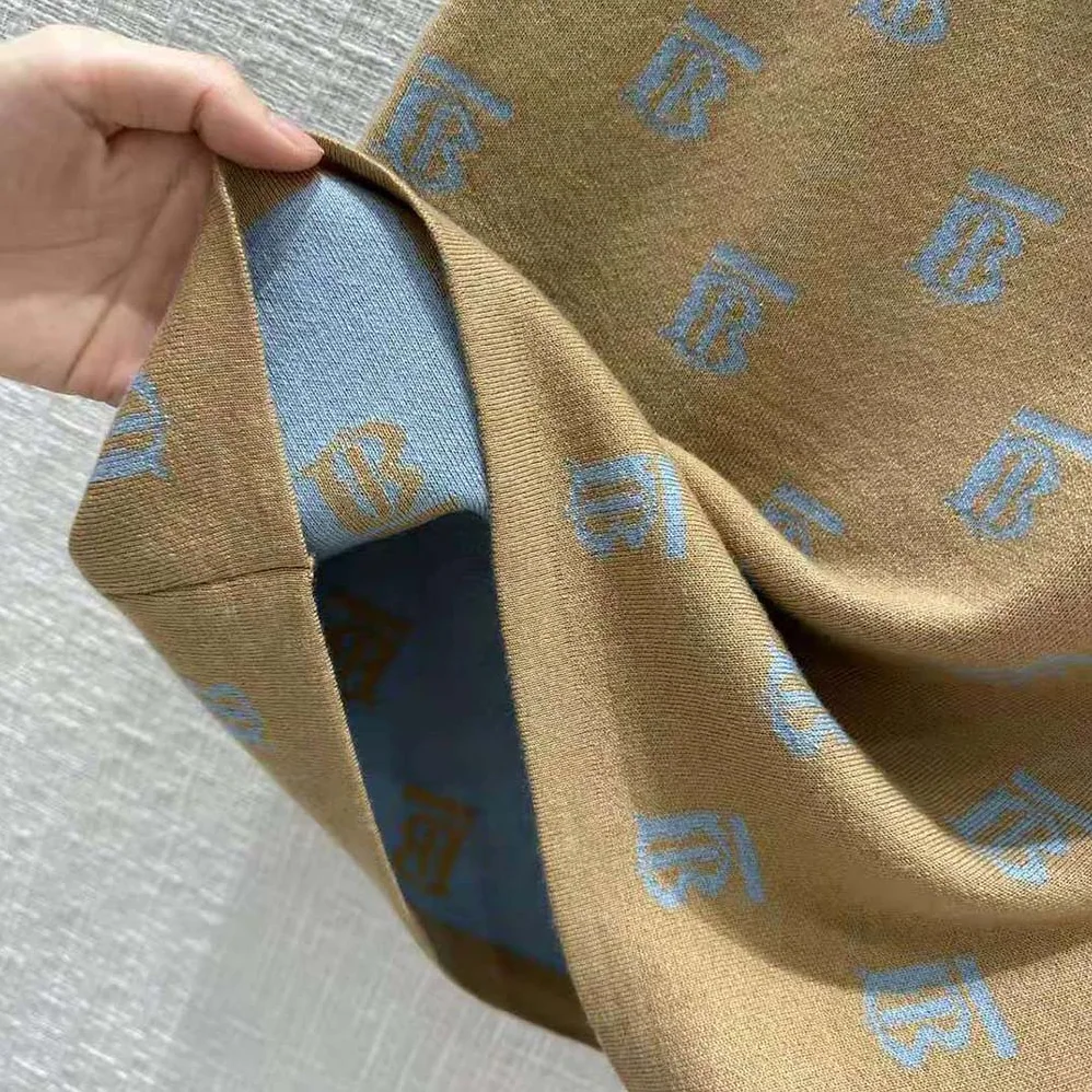 Burberry Monogram Wool Silk Blend Jacquard Mini Skirt for Women