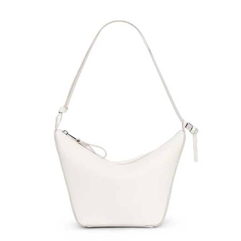 Loewe Mini Hammock Hobo Bag in Classic Calfskin for Women in White Loewe Mini Hammock Hobo Bag in Classic Calfskin for Women in White