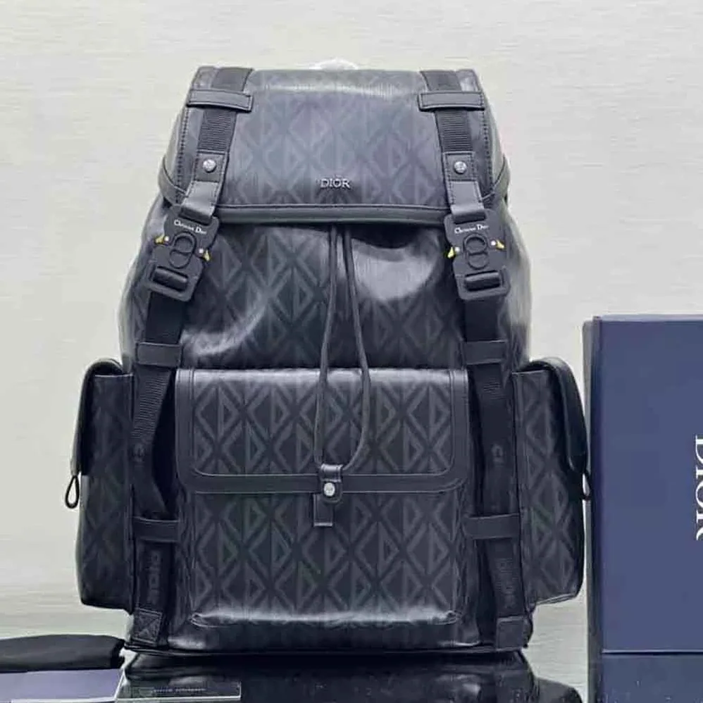 Dior Hit the Road Backpack Black CD Diamond Canvas for Men Dior Hit the Road Backpack Black CD Diamond Canvas for Men