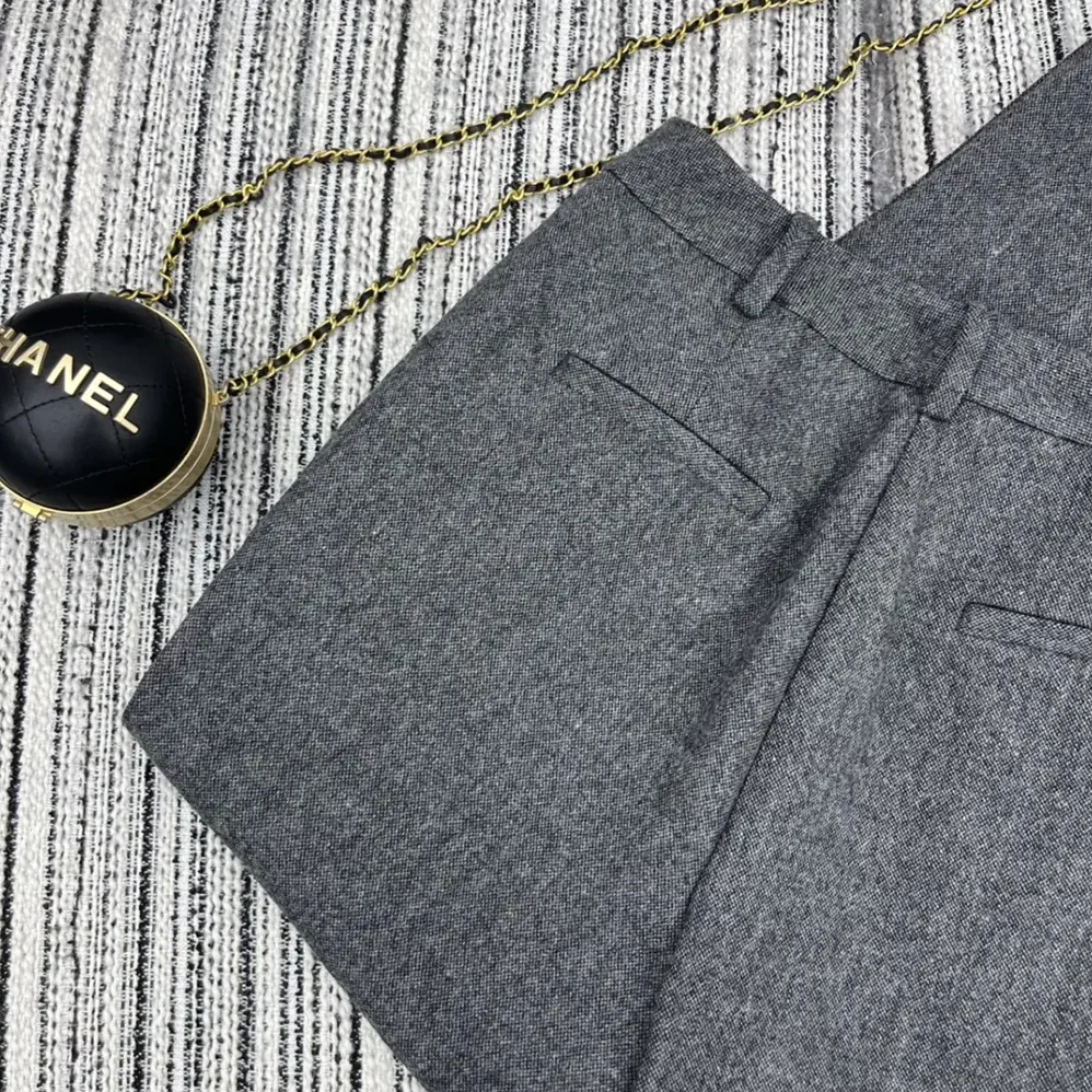 Dior Pants Gray Virgin Wool Tweed for Women Dior Pants Gray Virgin Wool Tweed for Women