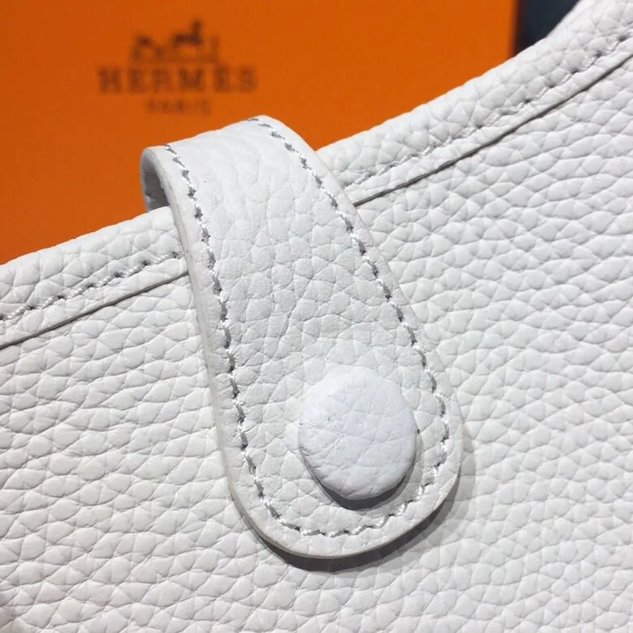 Hermes Evelyne II TPM Bag White Silver Toned Hardware /
