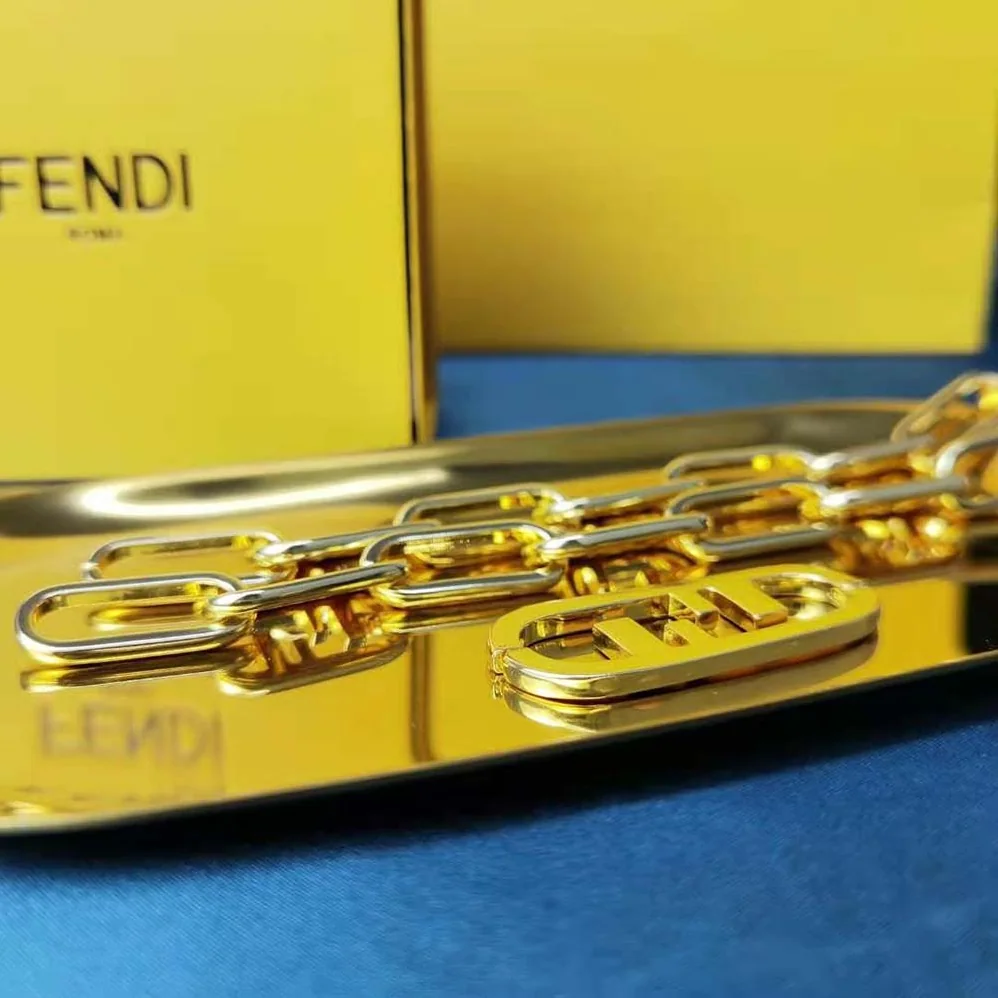 Fendi Necklace with Fendi OLock Mesh and Oval Clip for Women Fendi Necklace with Fendi OLock Mesh and Oval Clip for Women