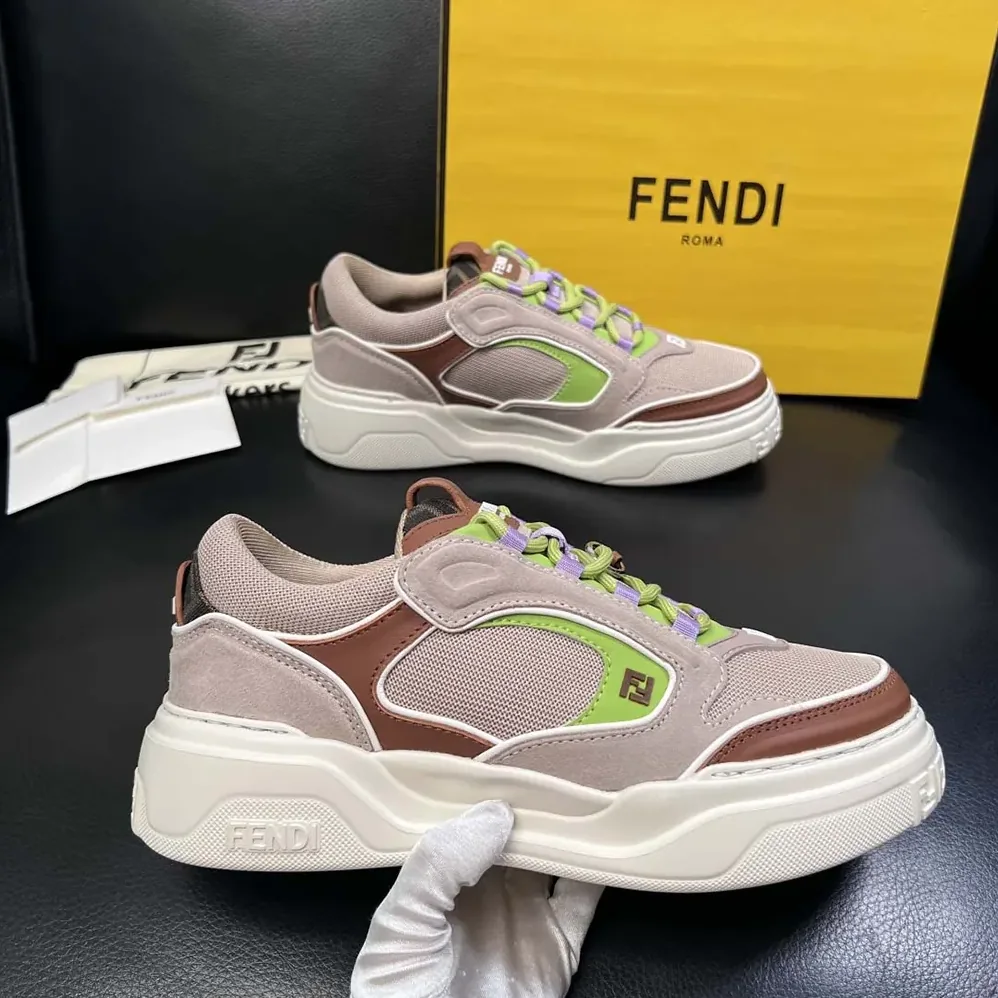 Fendi Force Sneakers Beige Mesh and Brown Leather Low for Unisex in tops Fendi Force Sneakers Beige Mesh and Brown Leather Low for Unisex in tops
