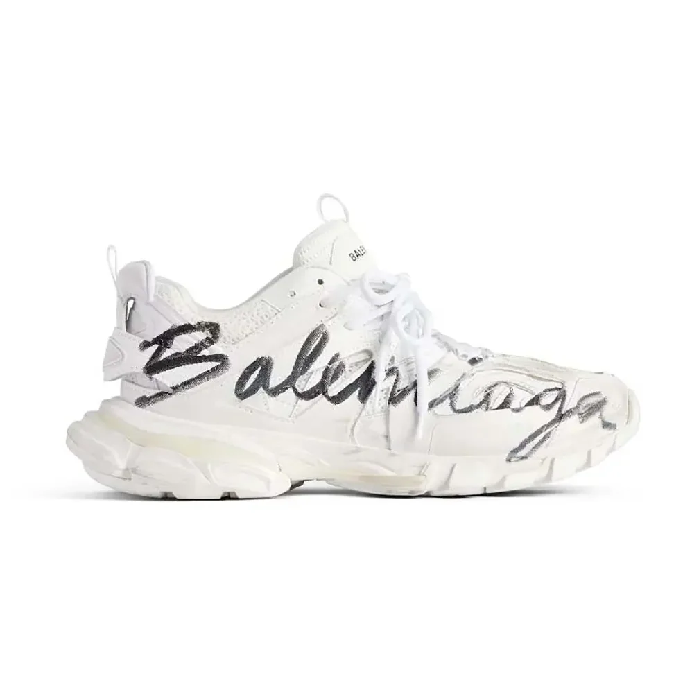 Balenciaga Track Signature Sneaker in White and Black for Unisex Balenciaga Track Signature Sneaker in White and Black for Unisex