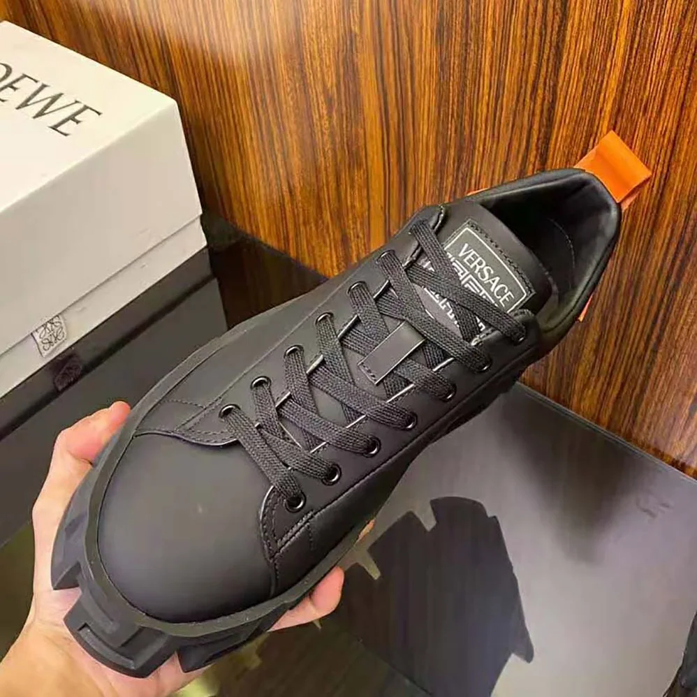 Versace Greca Labyrinth Trainers for Men in Black