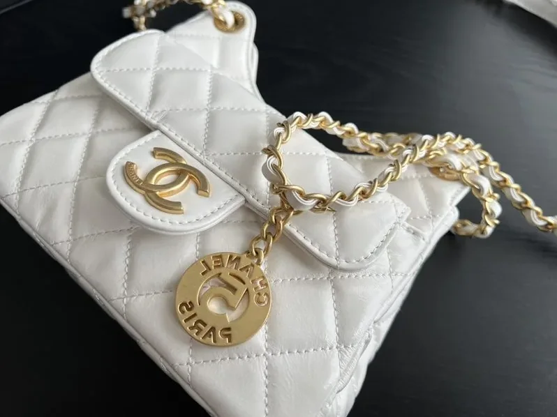 Chanel Small Hobo Bag in White Gold Hardware Chanel Small Hobo Bag in White Gold Hardware