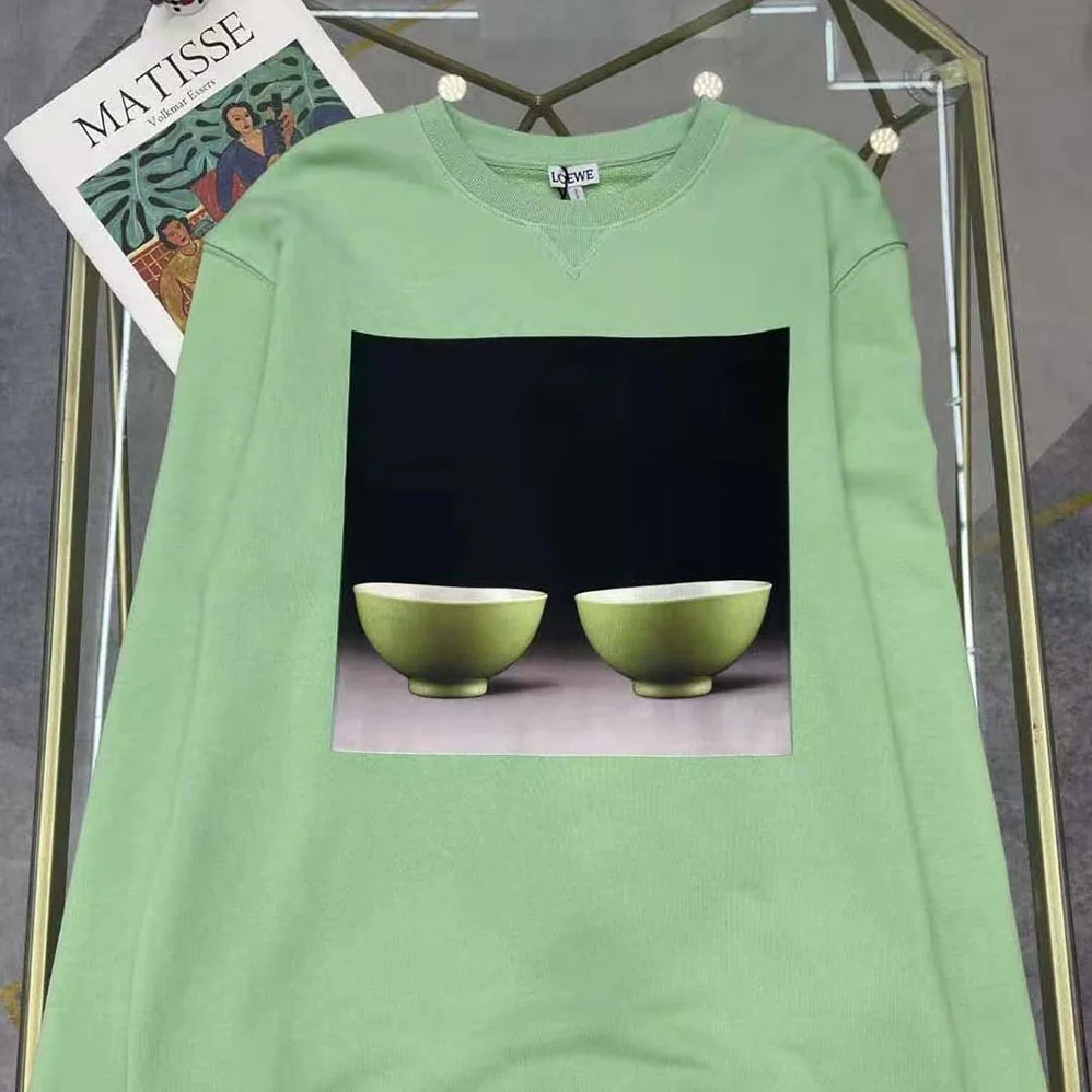 Loewe Ceramic Print Sweatshirt in Cotton for Women in Lime Loewe Ceramic Print Sweatshirt in Cotton for Women in Lime