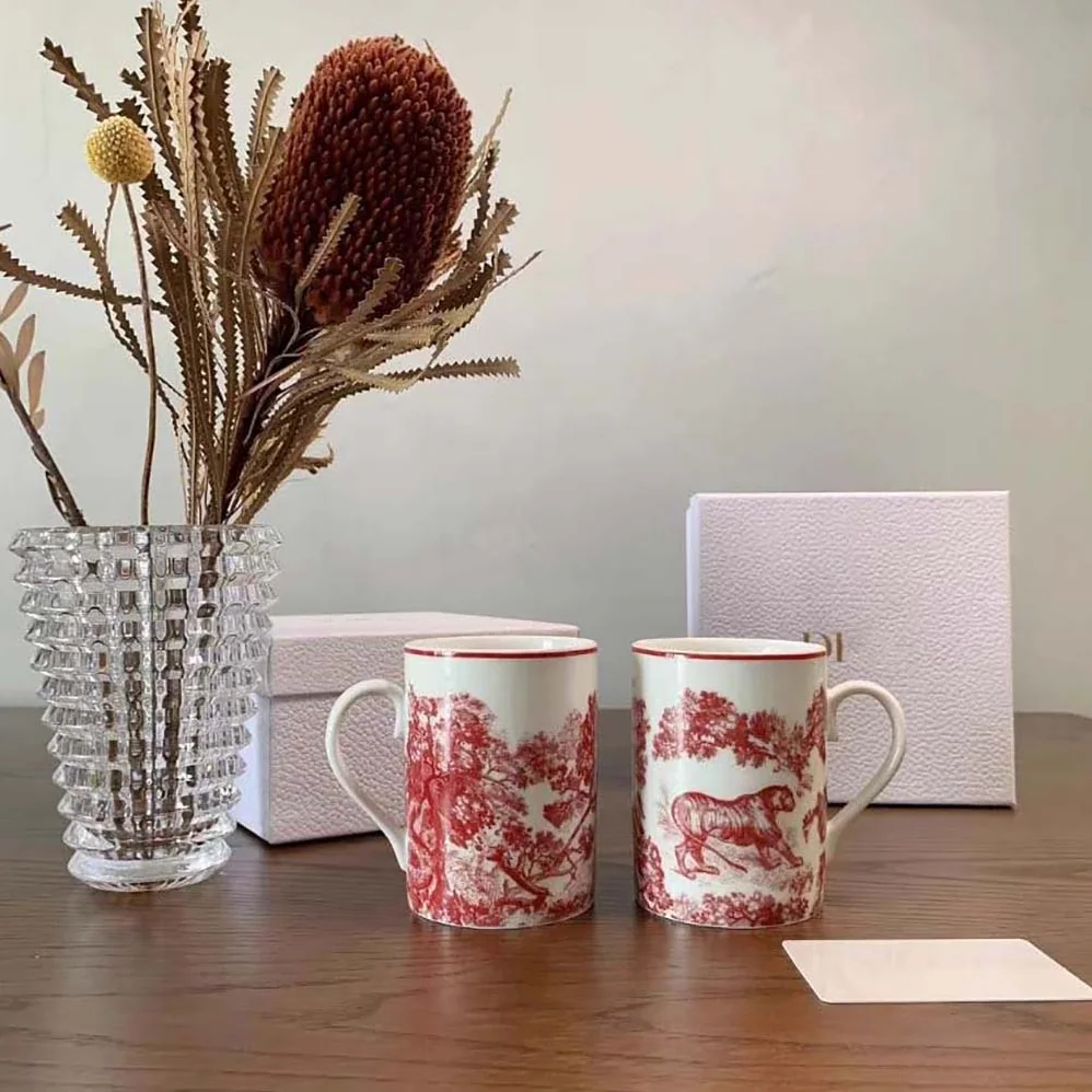 Dior Umisex Mug Red Toile De Jouy