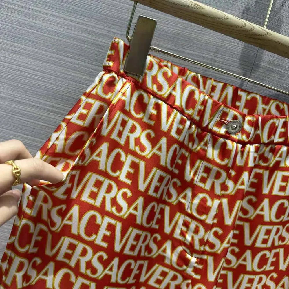Versace Allover Silk Pants for Women Versace Allover Silk Pants for Women