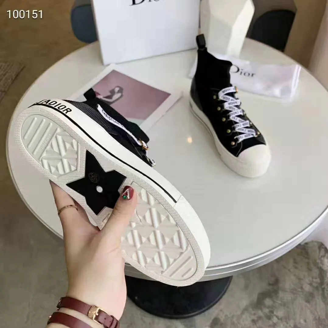 Dior Walk'N'dior Technical Knit High-Top Sneaker for Women in Black