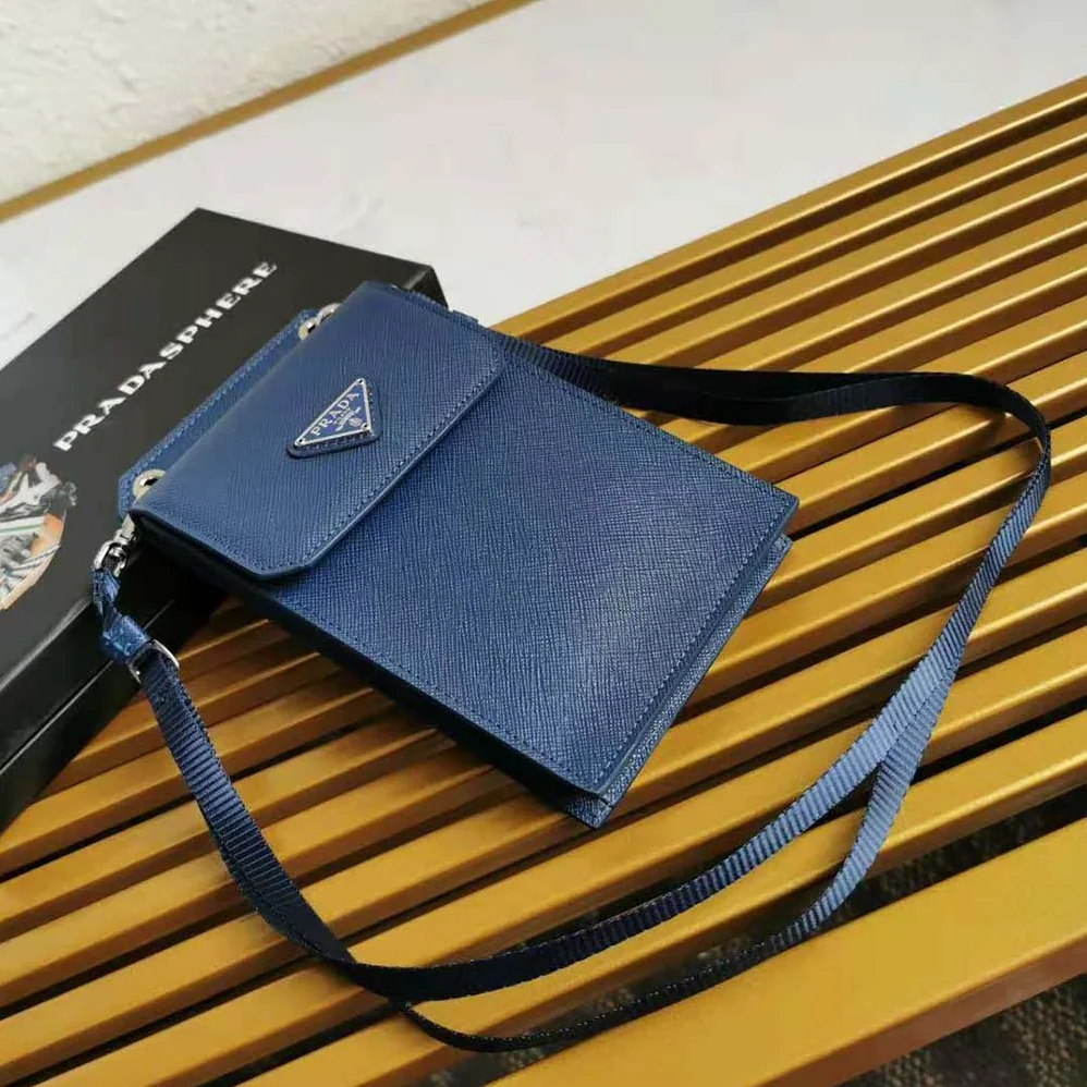 Prada Saffiano Leather Smartphone Case for Men in Navy Prada Saffiano Leather Smartphone Case for Men in Navy