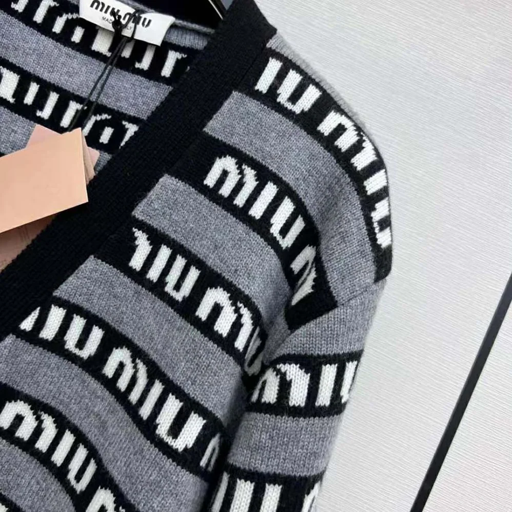 Miu Miu Wool Cardigan for Women in Black