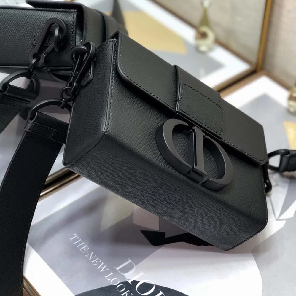 Dior 30 Montaigne Box Bag Black Ultramatte Grained Calfskin for Women Dior 30 Montaigne Box Bag Black Ultramatte Grained Calfskin for Women