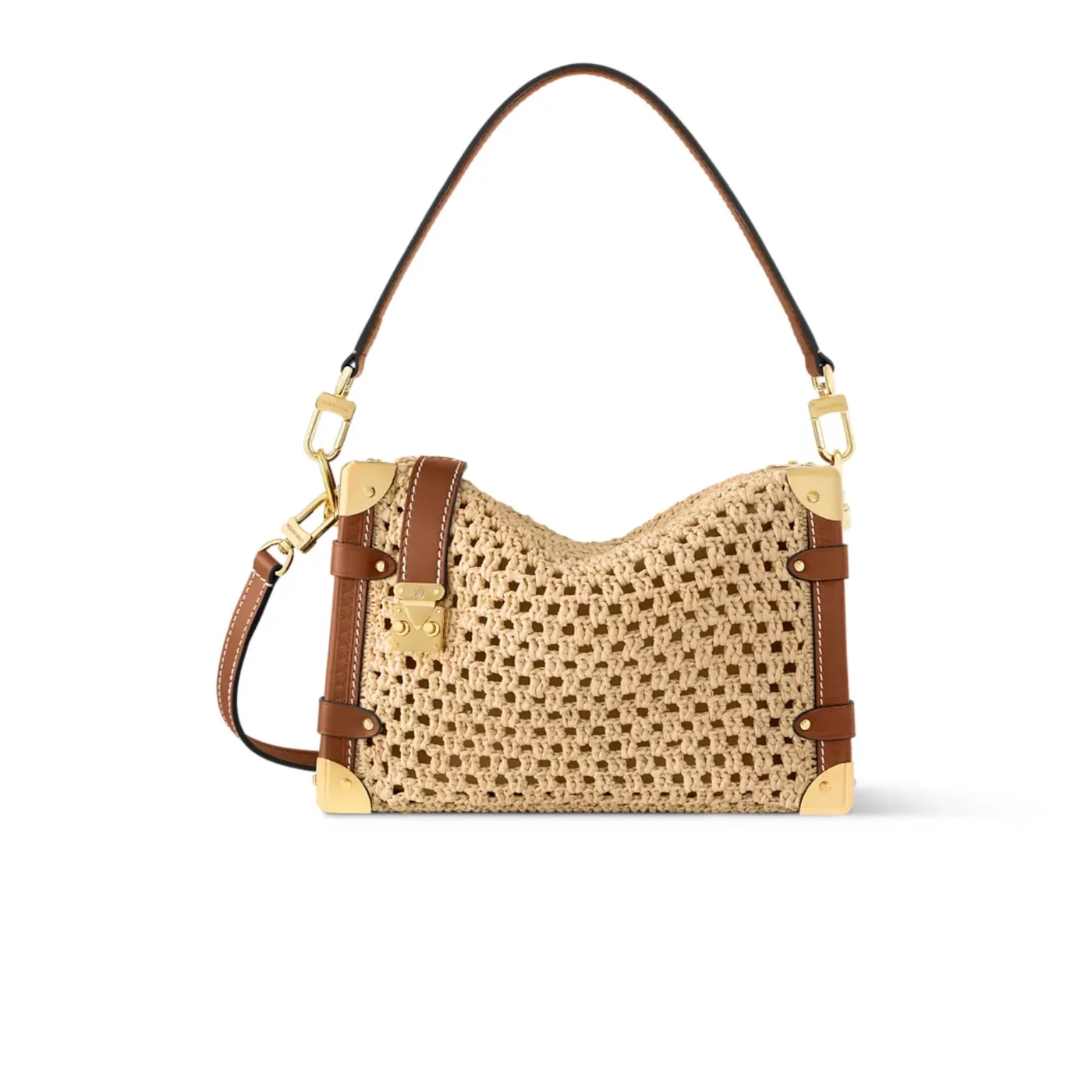 Louis Vuitton Side Trunk MM Raffia Natural in Brown / Louis Vuitton Side Trunk MM Raffia Natural in Brown /