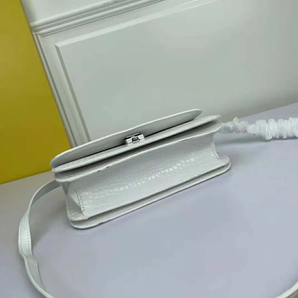 Balenciaga Gossip Small Bag in Extra Supple Crocodile Embossed Calfskin in White for Women Balenciaga Gossip Small Bag in Extra Supple Crocodile Embossed Calfskin in White for Women